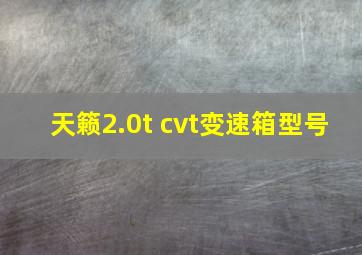 天籁2.0t cvt变速箱型号